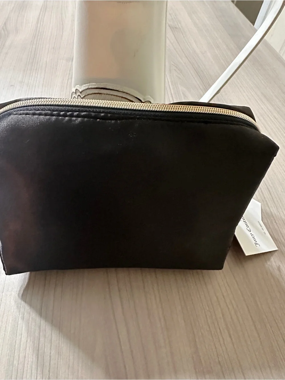 Juicy Couture Black Heart Logo Bow Cosmetic Pouch